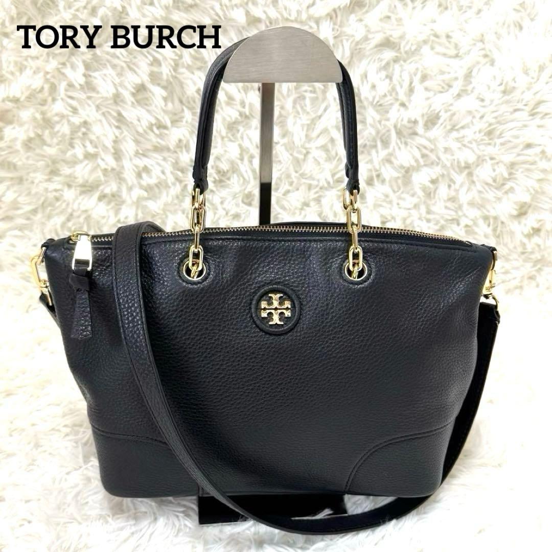 トリーバーチ レザー 2way トートバッグ ブラック ゴールド金具