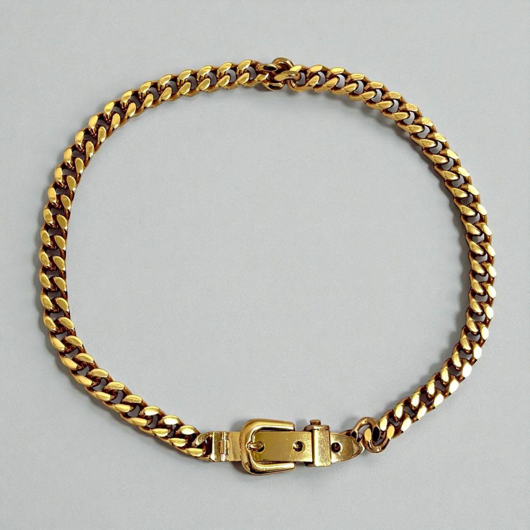 激レア GUCCI ゴールド ベルト バックル 喜平チェーン ネックレス