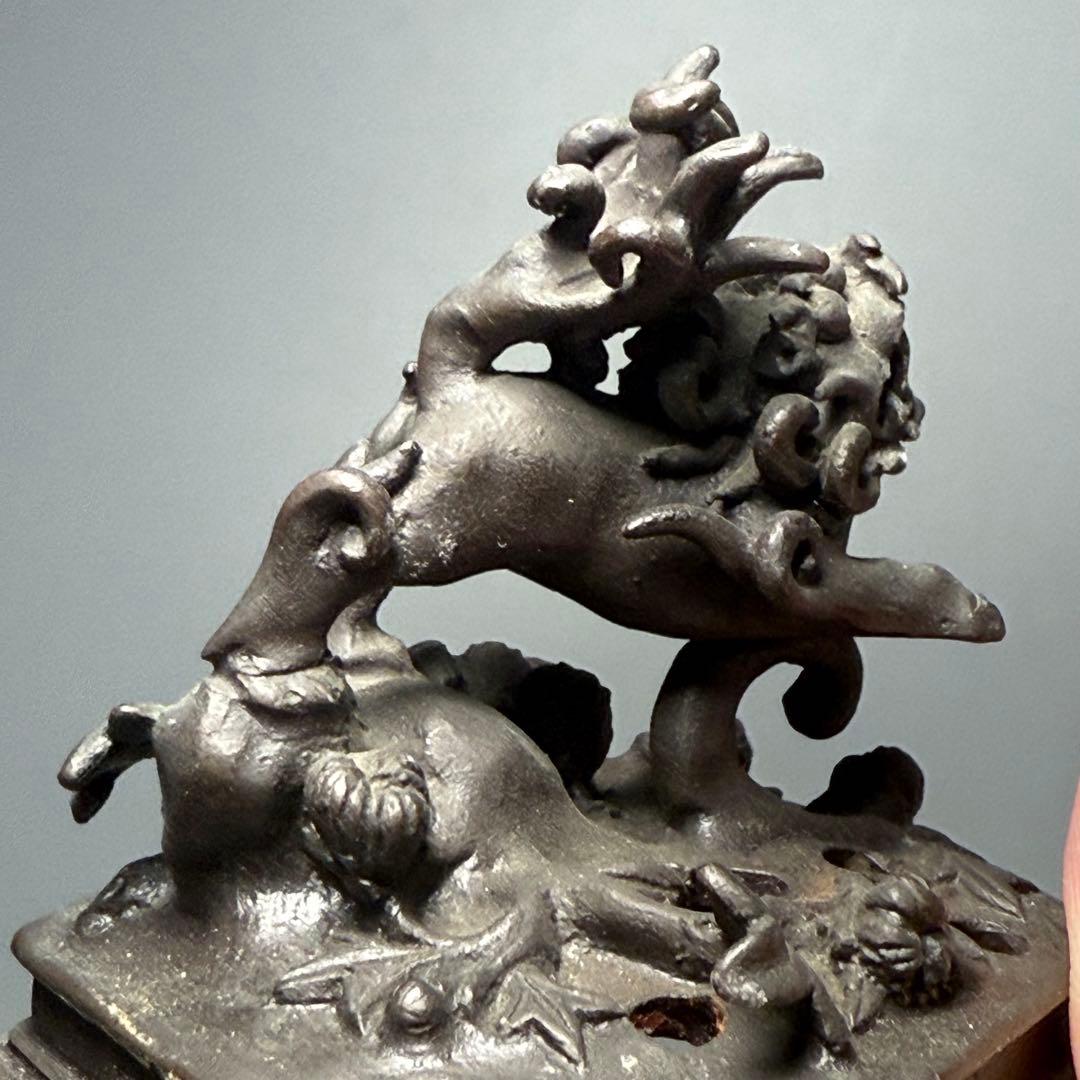 二上常太郎 元威作 蝋型鋳銅 細密細工 鳳凰耳牡丹