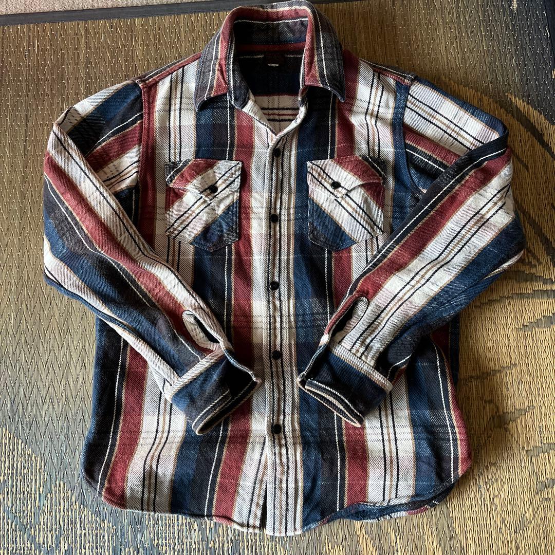 デラックスウエアヘビーネルシャツ裏起毛トリコロールカラーXLサイズ デラックスウエア (DELUXEWARE) 50s BUFFALO CHECK 長袖チェック