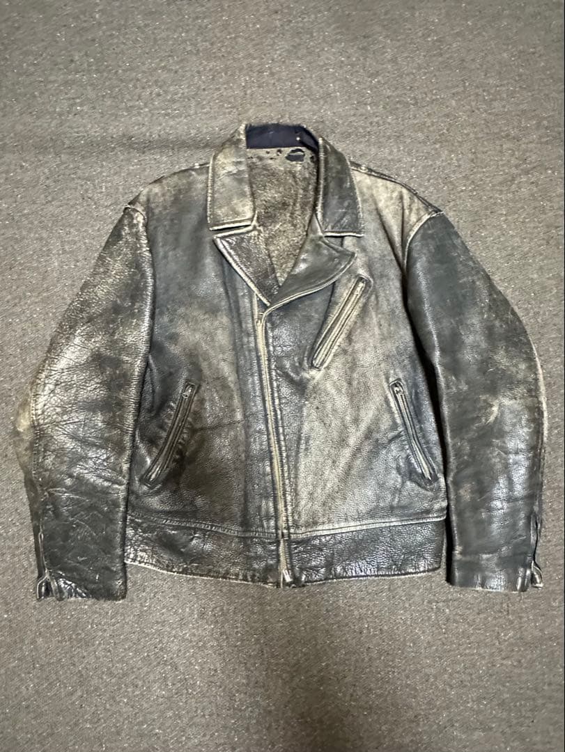 60s 70s ユーロ ダブルライダースジャケット 70年代 HARRO ユーロ ビンテージ ダブルライダースジャケット レザー