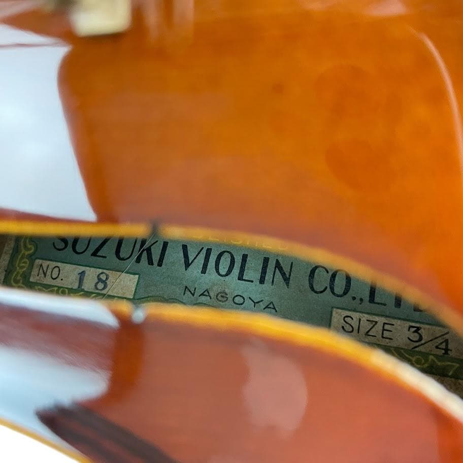 極濃淡○鈴木バイオリン○ 上位・青ラベル No.18 3/4 1960年代 虎杢