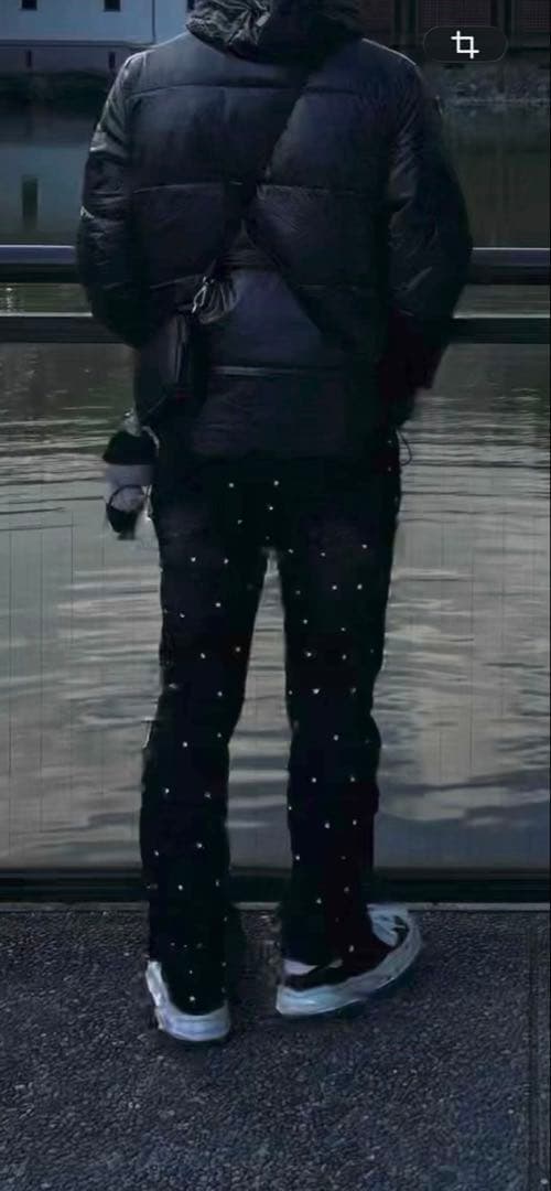 guapi風ブラックデニム GUAPI グアピ フレアデニムパンツ 28-32インチ ブラック/黒 メンズ