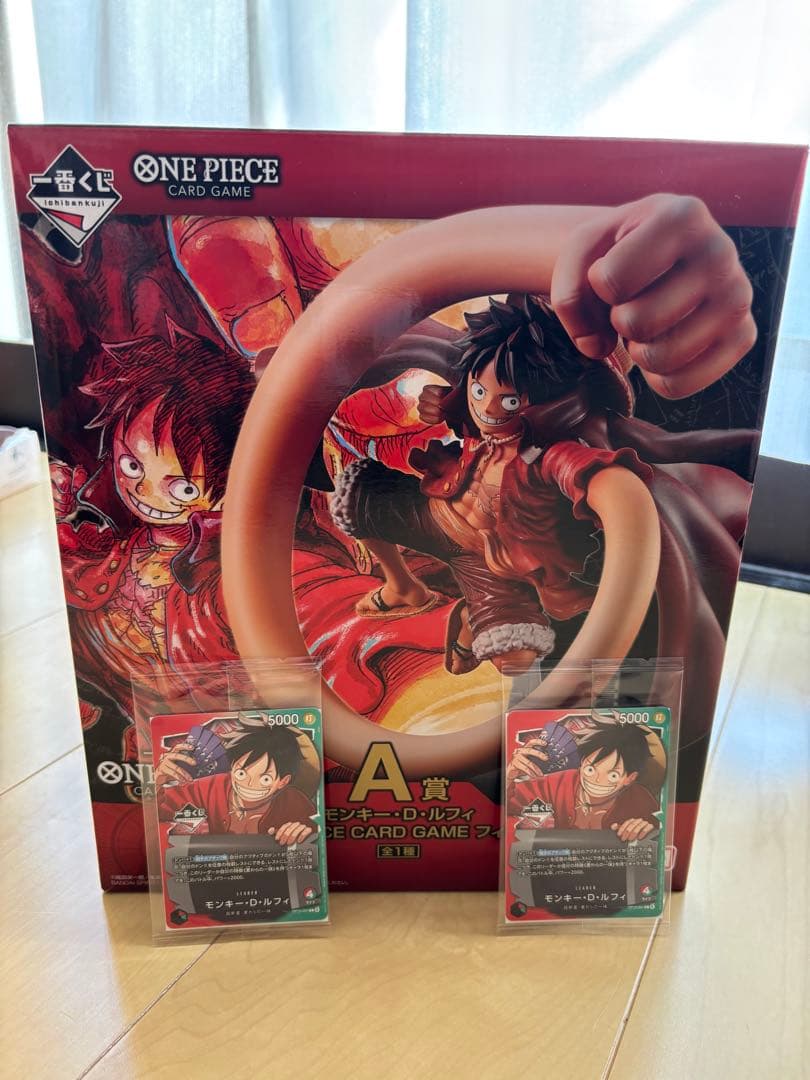 一番くじ ワンピースカードゲーム A賞 ルフィ フィギュア プロモ2枚