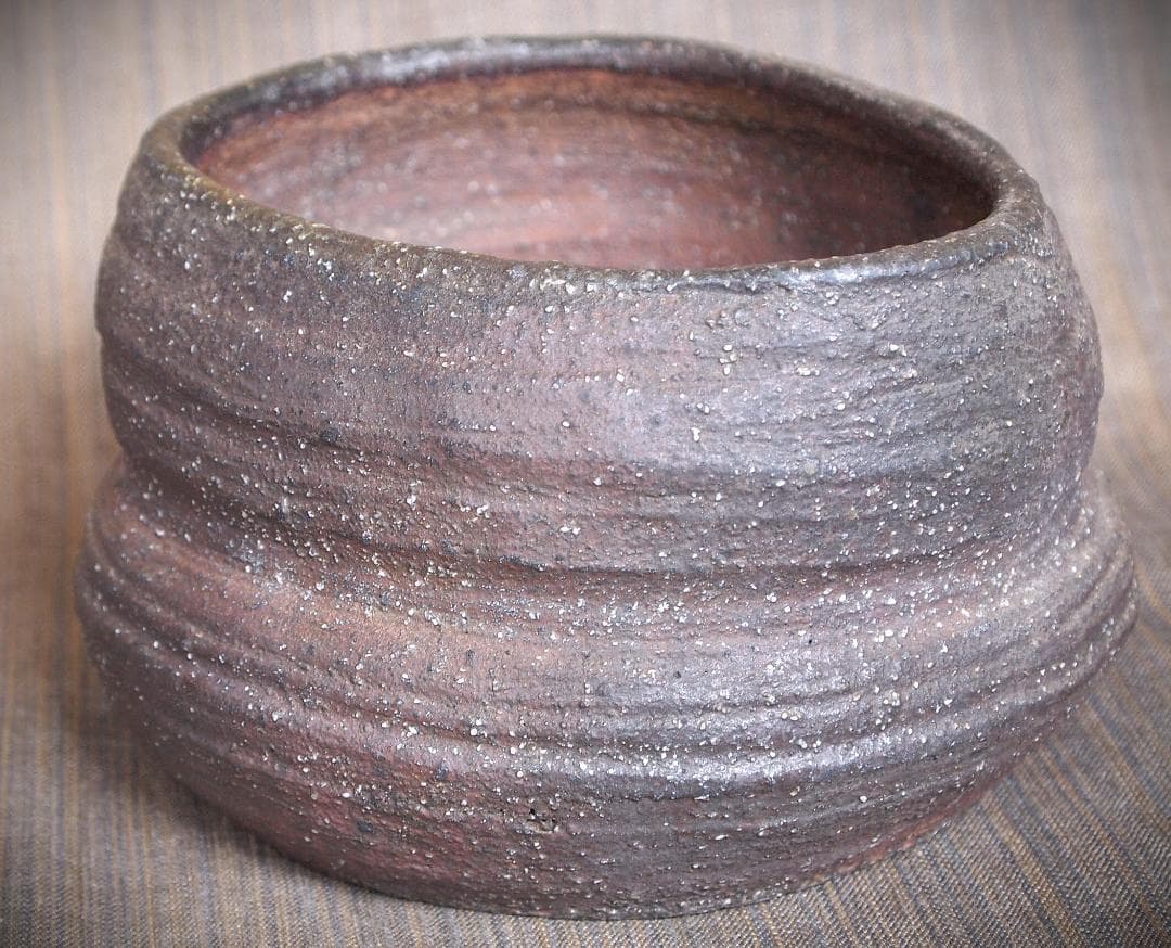 希少作★小山日出男★伊部手《窯変》建水★黄胡麻★花器にもお勧め