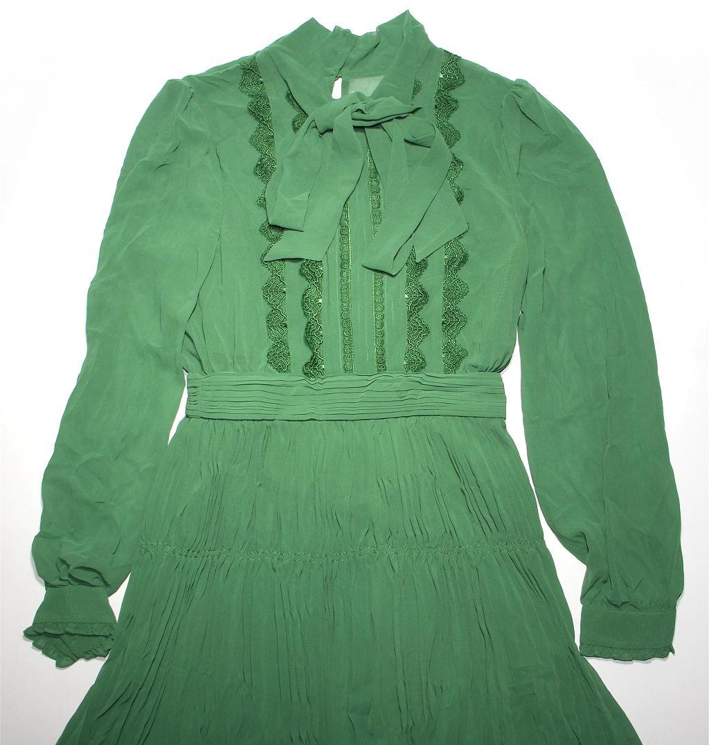 セルフポートレイト ワンピース シフォン レース グリーン UK8 未使用