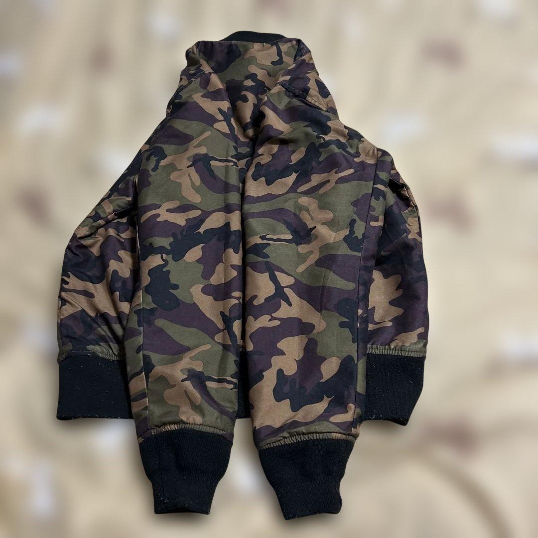 grn・リバーシブル・ma-1・フライトジャケット・ブラック・カモ迷彩・M