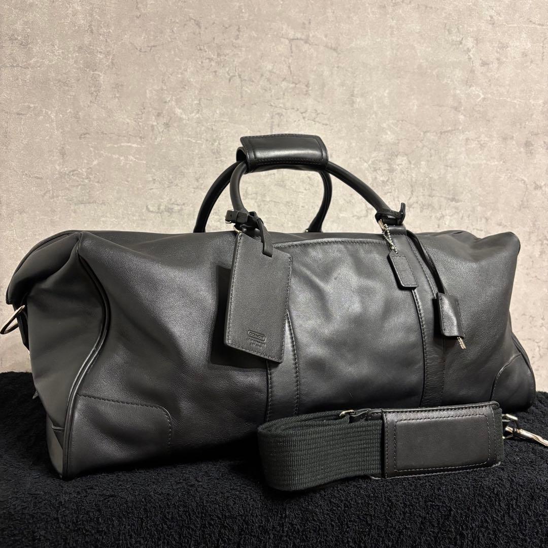 美品 COACH ボストンバッグ ブラック 2way ブラック レザー 旅行 極美品 未使用級 COACH コーチ 2way ボストンバッグ 旅行バッグ 南京錠