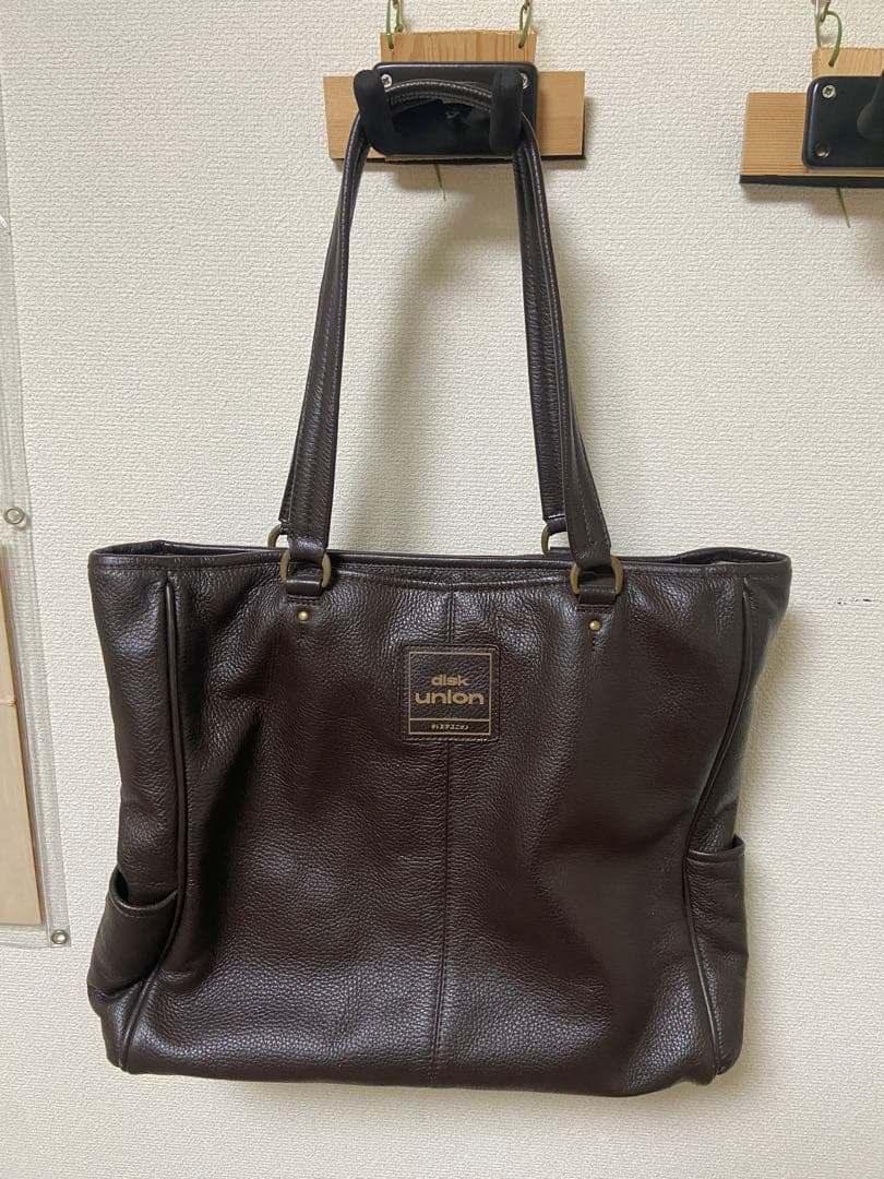 diskunion 本革　トートバッグ　レコードバッグ　ディスクユニオン diskunion レコード トート 四角ロゴ / ディスクユニオン DISK UNION |