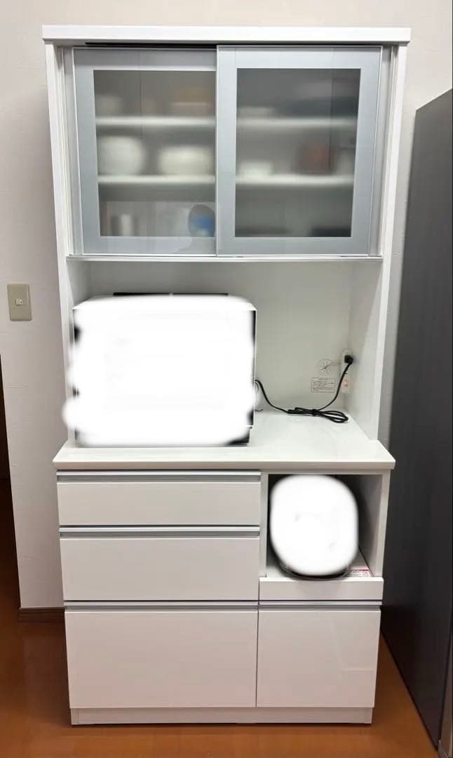 【送料込】 ニトリ　カップボード　キッチンボード　食器棚　リガーレ ニトリ（NITORI） キッチンボード(リガーレ GH160D50OPCJ GYBK