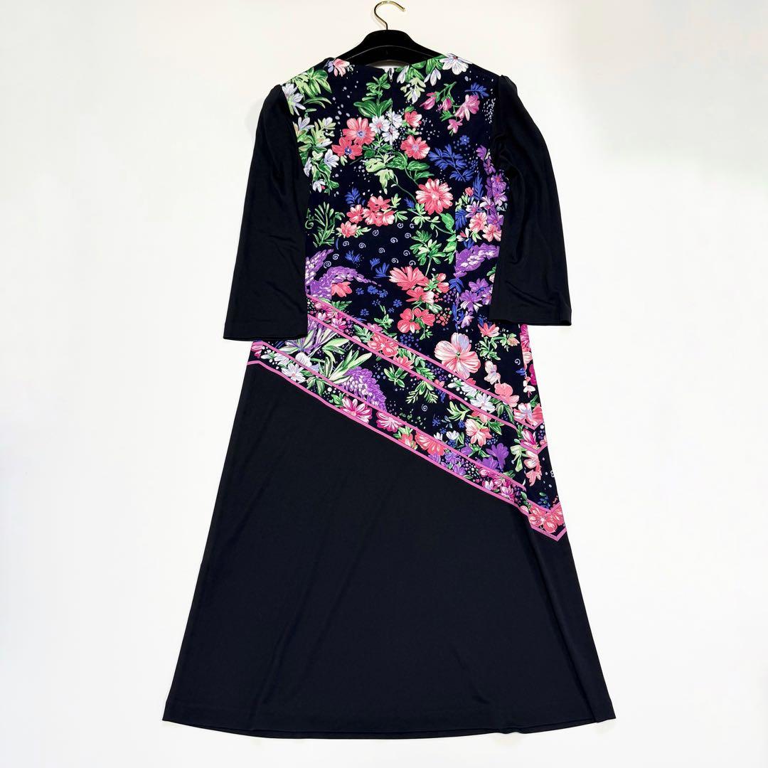 極美品✨】レオナール ワンピース 花柄 トリム カンカン 3 - メルカリ