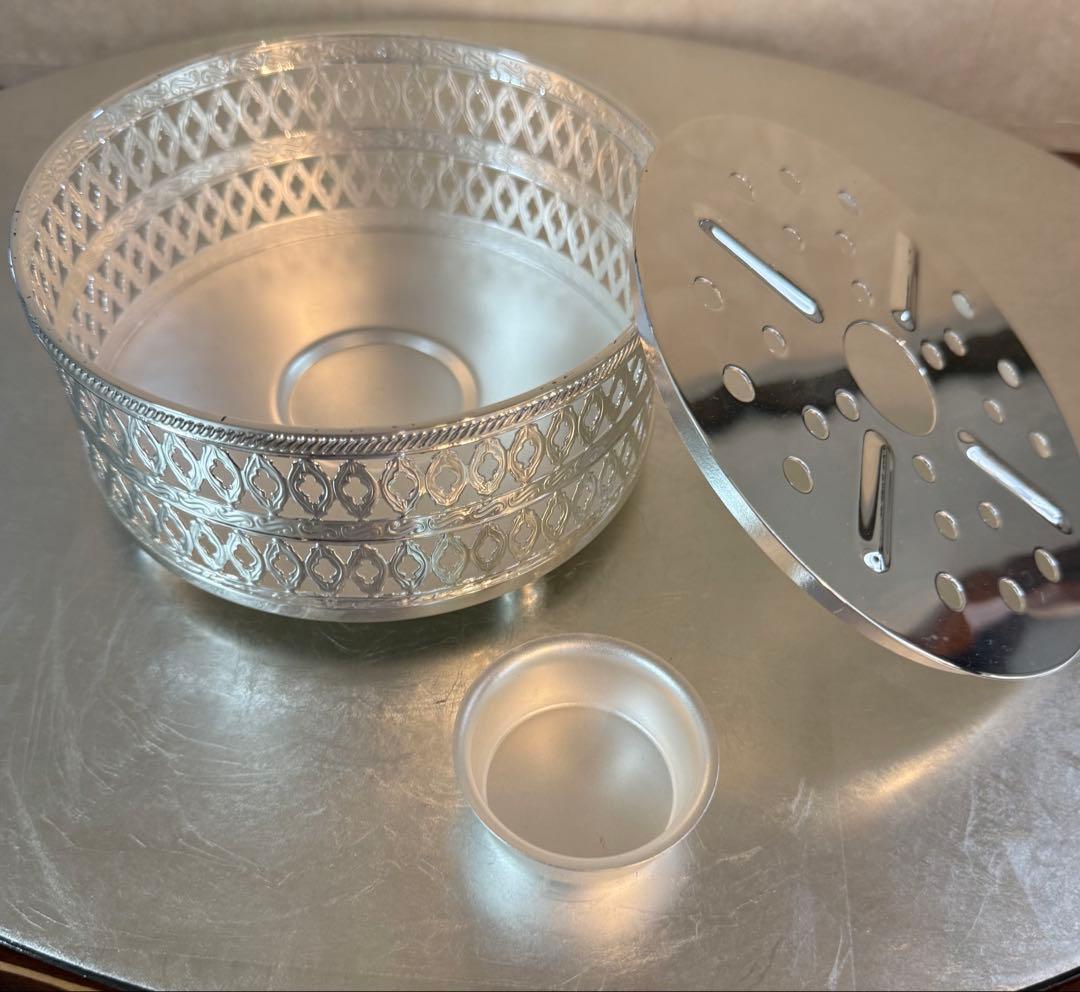 極美品 早川製／ポット・ウォーマー／銀メッキ仕上／早川シルバー製