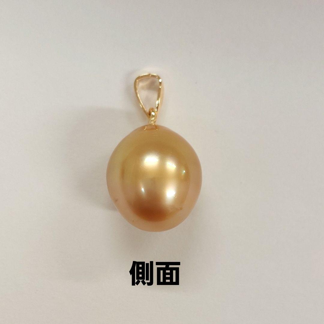 K18　18金　南洋ゴールドパールペンダントトップ　10.9mm　(新品)