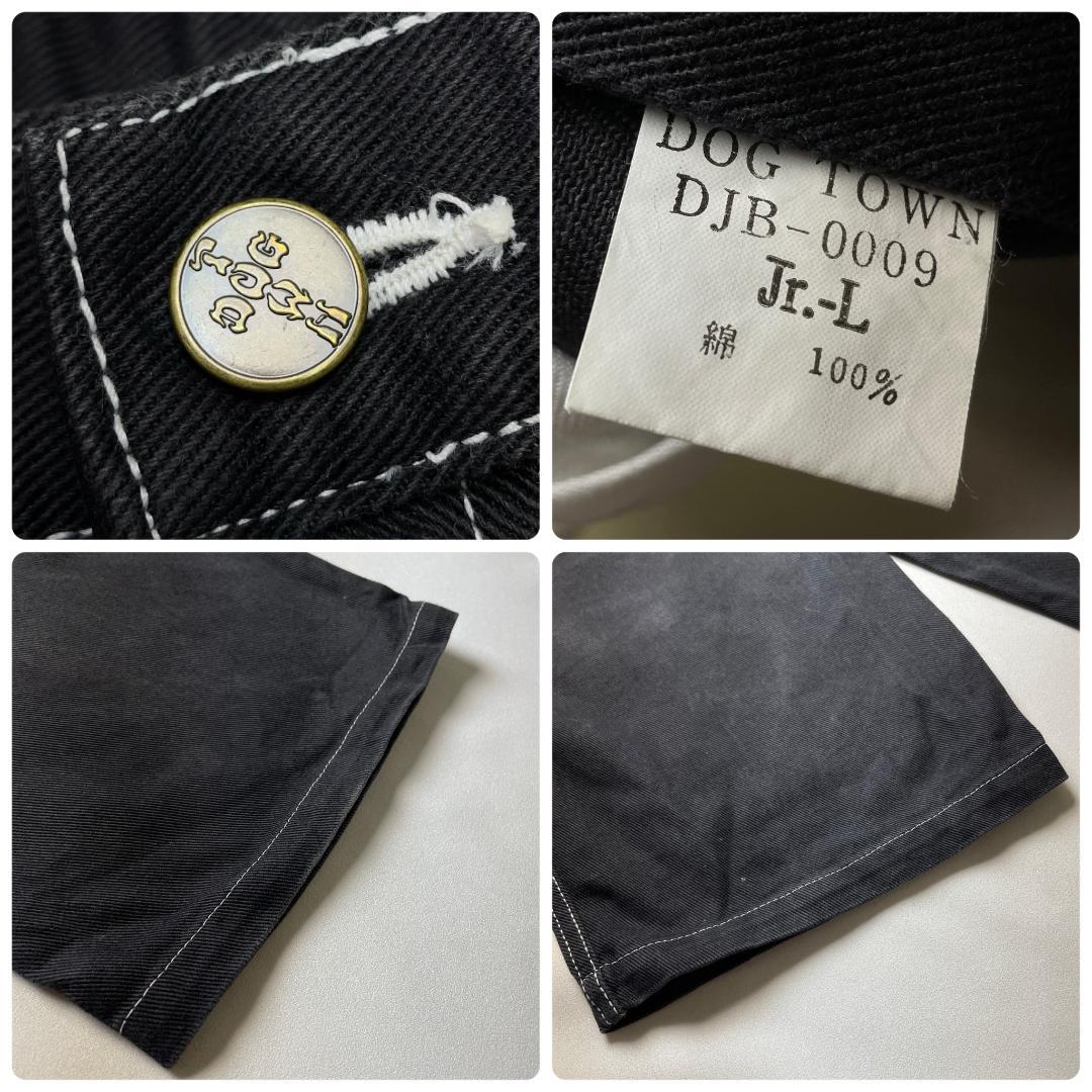 ドッグタウンバギーデニム白黒極太w31刺繍b系ストリートブラックデニム