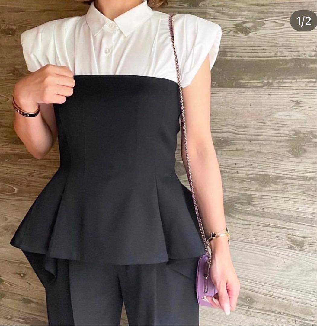 cygne シーニュ Annie ビスチェ ベアトップ ペプラム Aライン 1