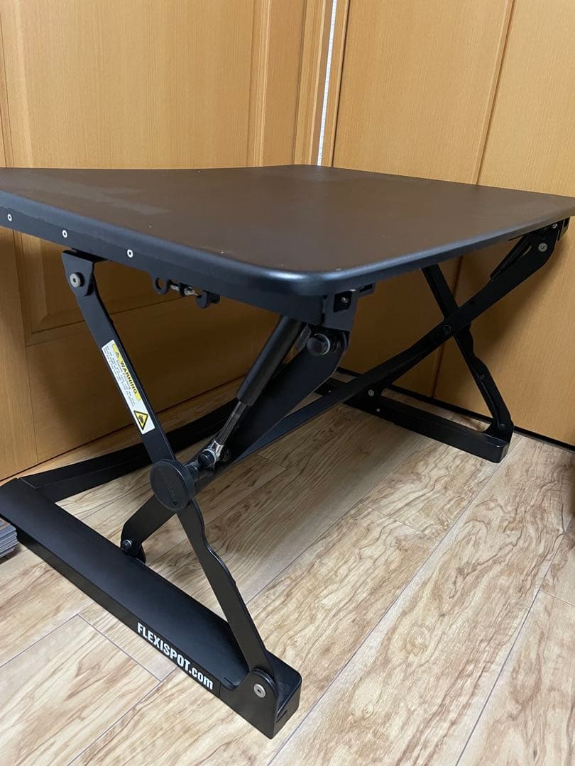 Flexispot ガス圧昇降式スタンディングデスク ブラック サイドテーブル付 WALKINGDESK 昇降式サイドテーブル スタンディングデスク ガス圧式