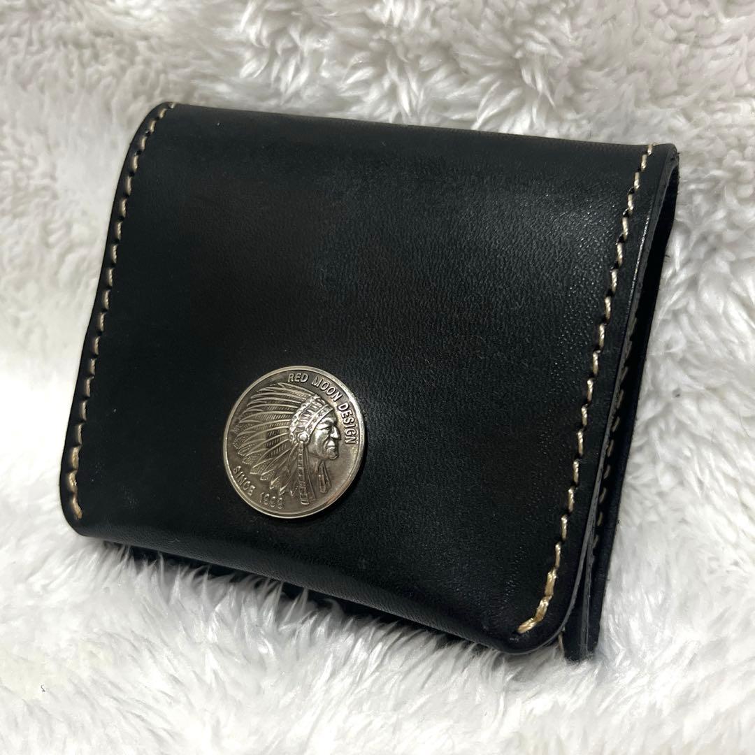 REDMOON レッドムーン　ケース　レザー　小銭入れ　ブラック REDMOON（レッドムーン） コインケース 小銭入れ ブラック コンチョ