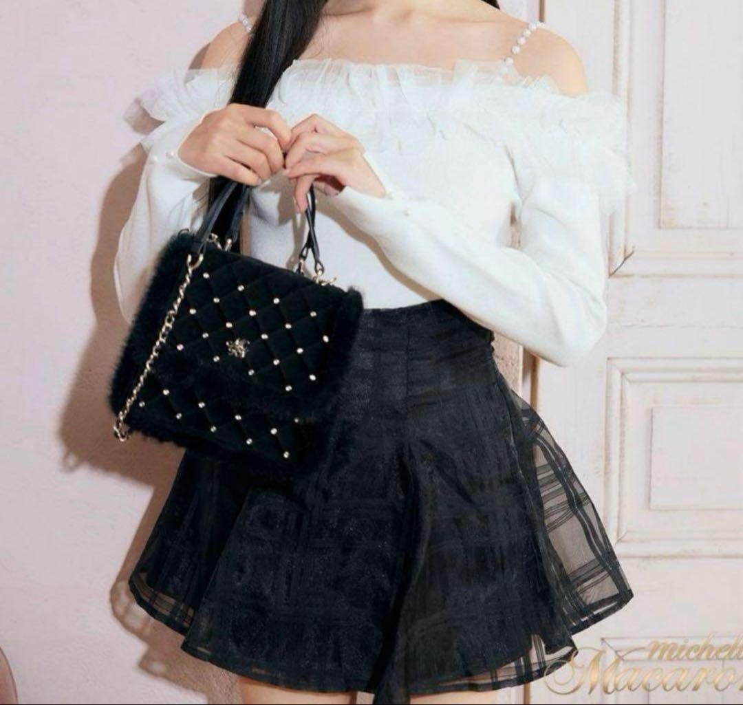 ミシェルマカロン フレアチェックスカート - メルカリ