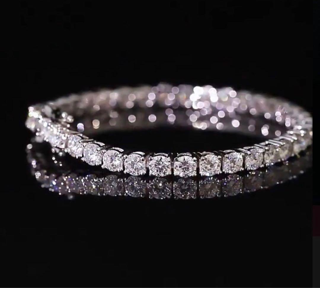 【腕元に仕掛ける“罠”】モアサナイト× S925 フルテニスチェーンブレスレット