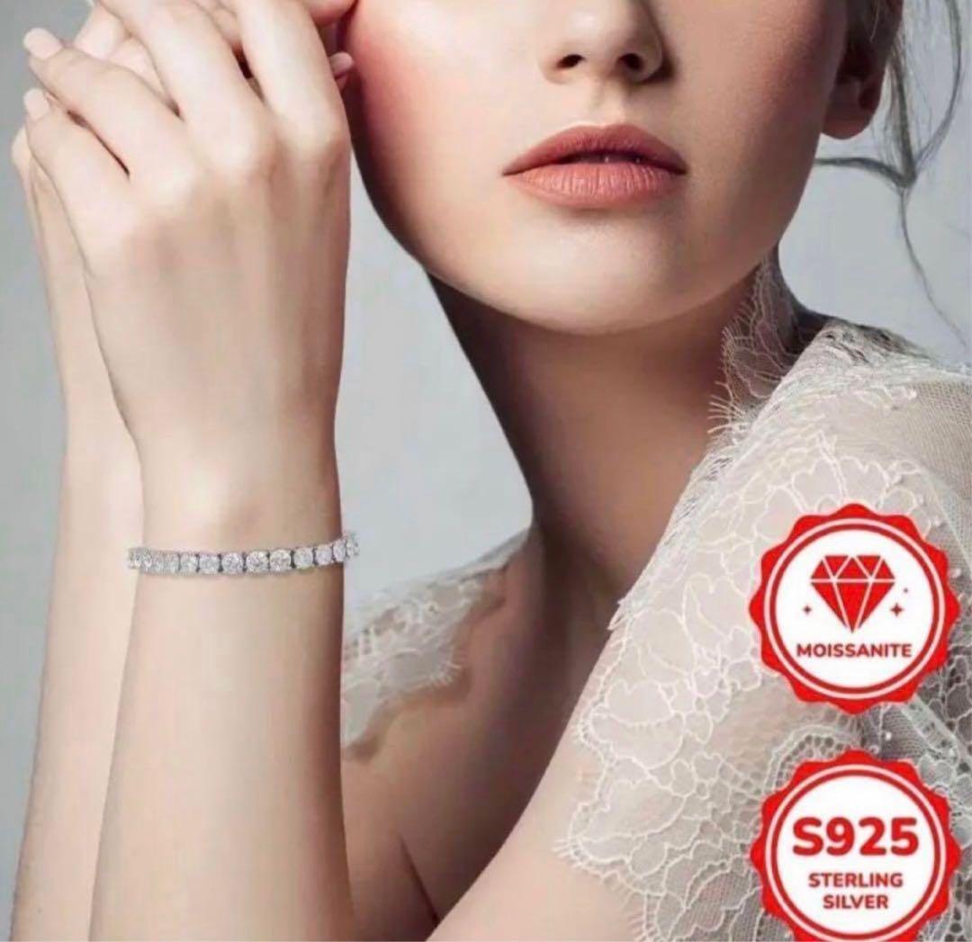 【腕元に仕掛ける“罠”】モアサナイト× S925 フルテニスチェーンブレスレット