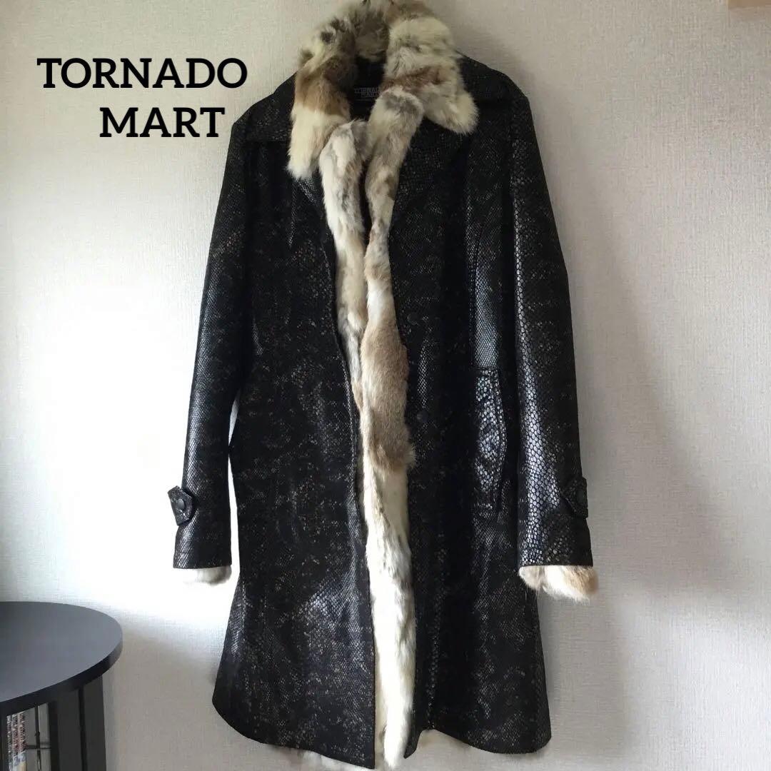 希少 TORNADO MART(トルネードマート)のパイソン柄ファー付きコート