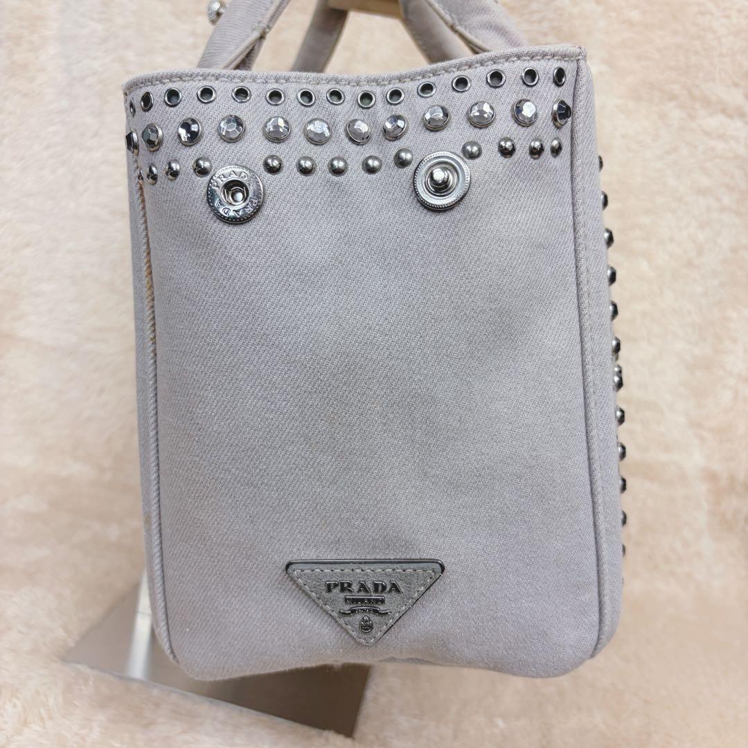 希少・ギャラ付】PRADA プラダ カナパ ビジュー スタッズ 2way - メルカリ
