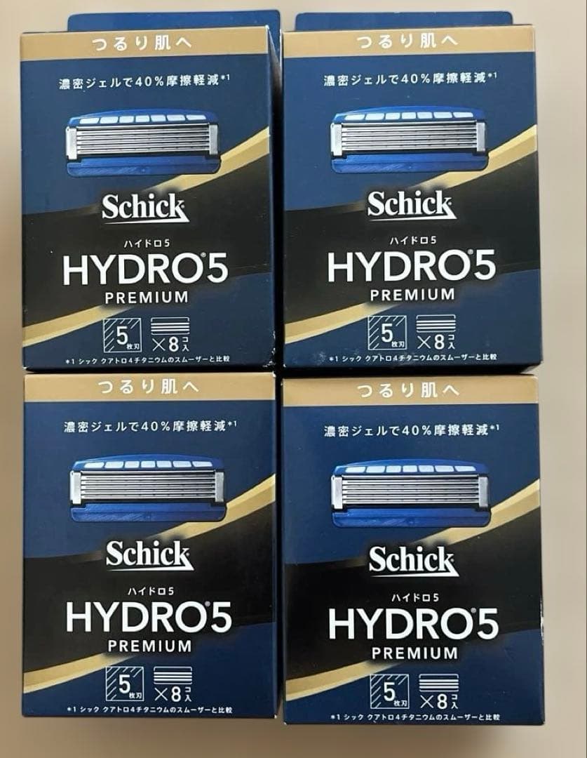 Schick ハイドロ5 プレミアム つるり肌へ 替刃 (8コ入) 4個セット シック｜ハイドロ5 プレミアム つるり肌へ 替刃 (8コ入)