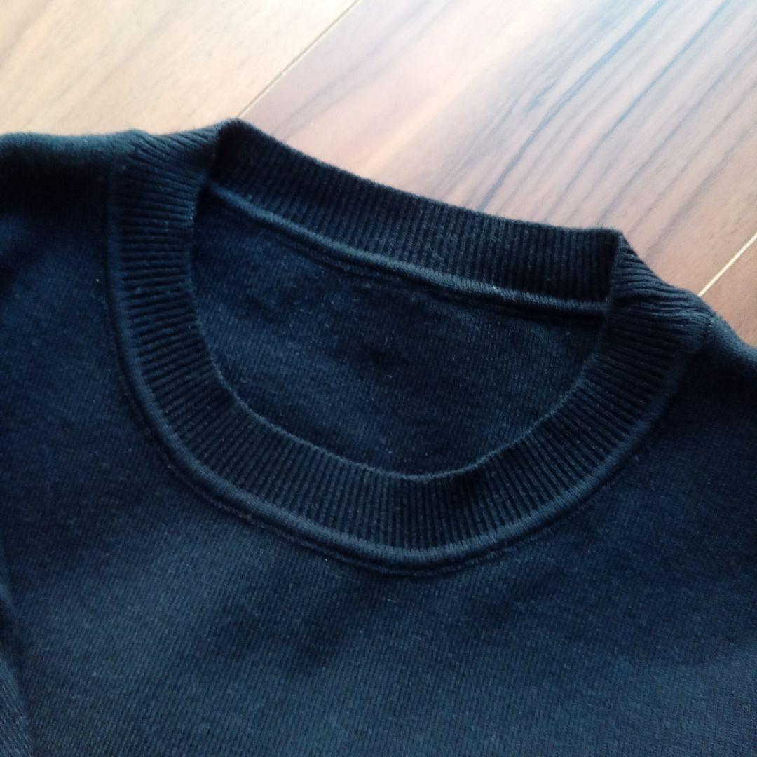 未使用 黒・ベージュ プリーツニットワンピース M〜Lsize 銀座マギー