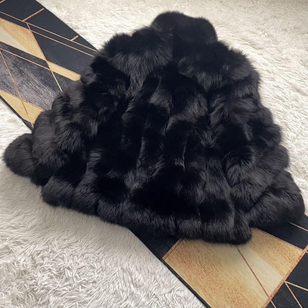 肉厚◎/総丈84 ロイヤル サガフォックス ファーコート リアルファー