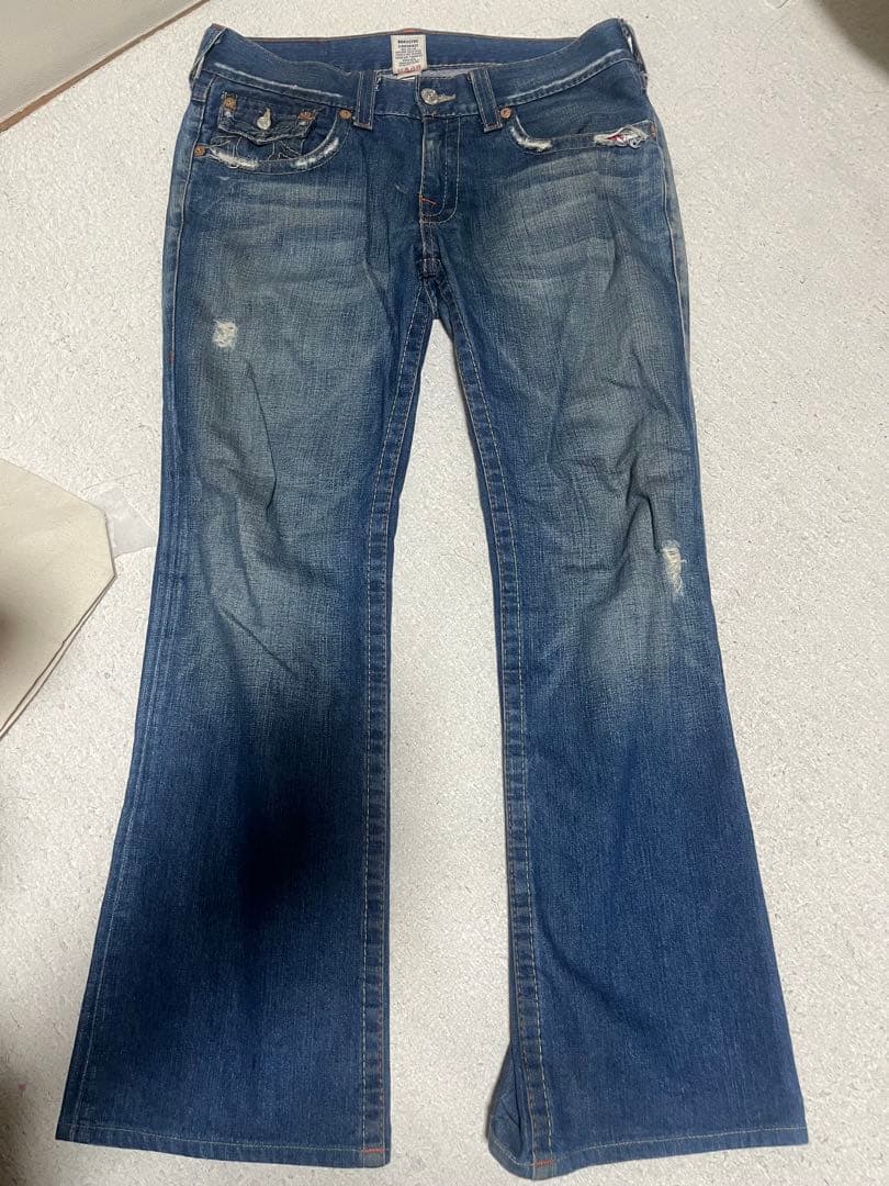 TRUE RELIGION ブーツカットデニム KIRSH X TRUERELIGION ステッチポイントブーツカットデニムパンツ