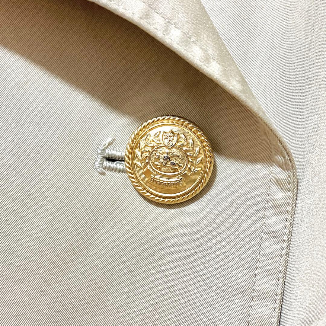 バーバリー 金ボタン トレンチコート 9AR Mダブル ベルト ノバチェック