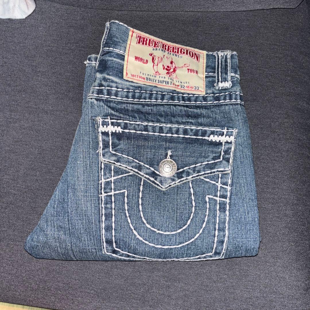io着用 true religion 太ステッチ デニム 激レア 大人 - メルカリ