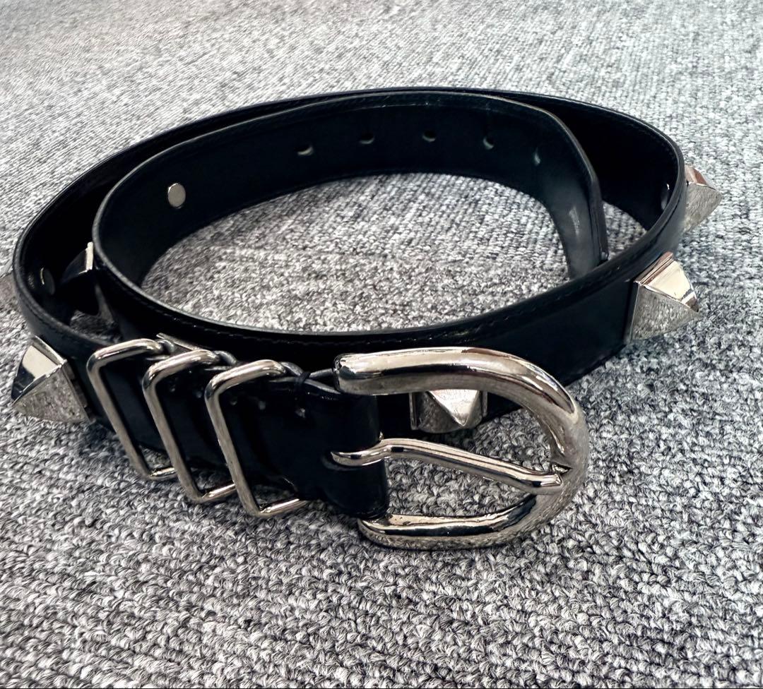 アンダーカバー　スタッズ付きブラックレザーベルト UNDERCOVER アンダーカバー Undercoverism アンダーカバイズム