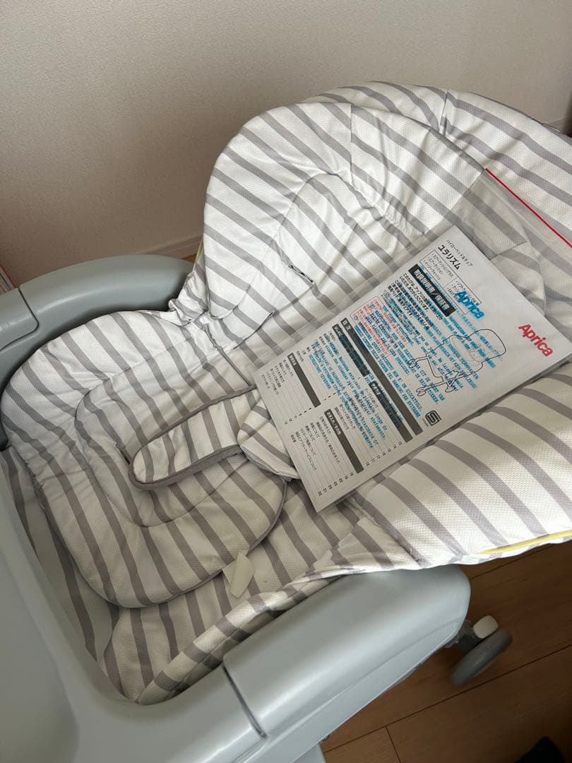 美品】Aprica ユラリズム ハイローベッド&チェア エレファントラブGR