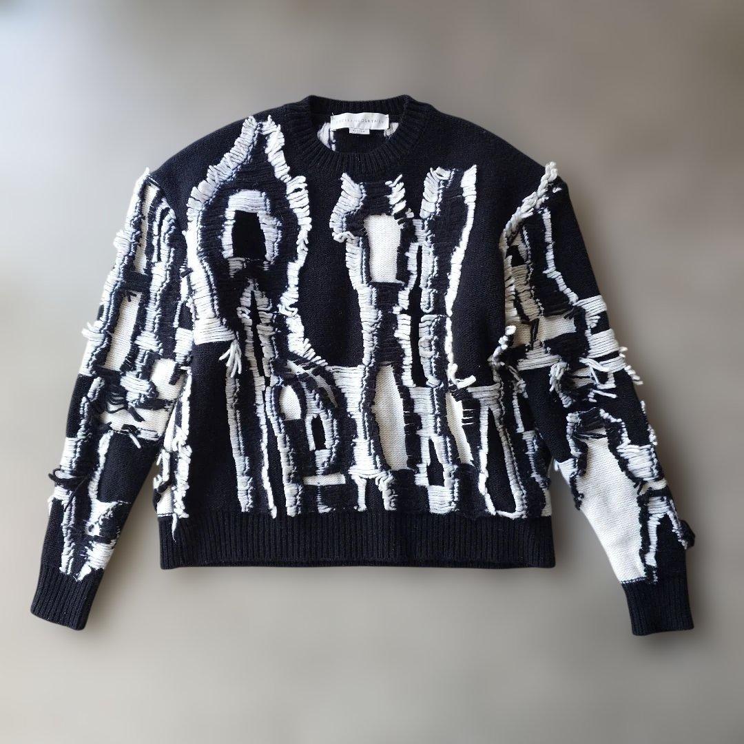 ステラマッカートニー ウール デザインニット フリンジニット イタリア製 ステラマッカートニー ウール デザインニット フリンジニット