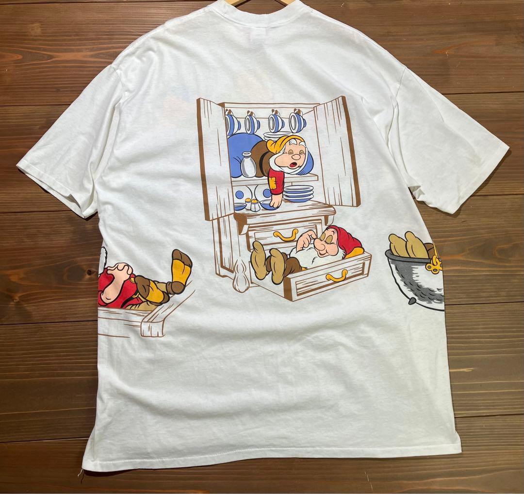 90s ディズニー 白雪姫 七人の小人 Tシャツ 両面プリント ビッグサイズ