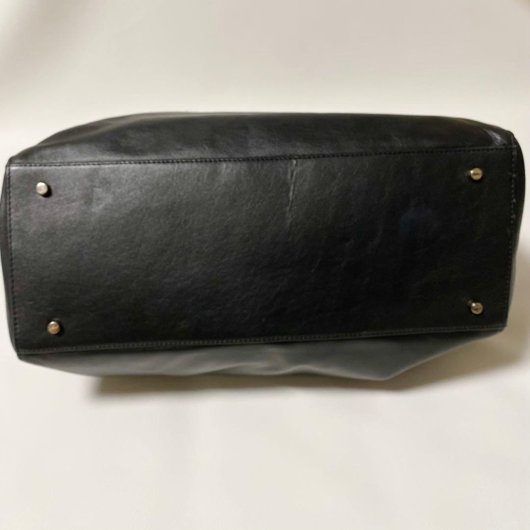 Hoaw フラップボストンバッグ トートバッグ レザー 大容量 黒