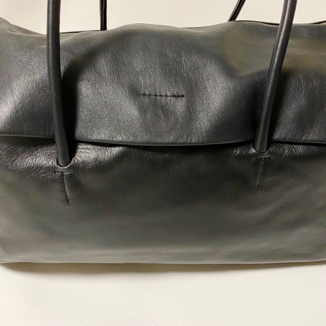 Hoaw フラップボストンバッグ トートバッグ レザー 大容量 黒