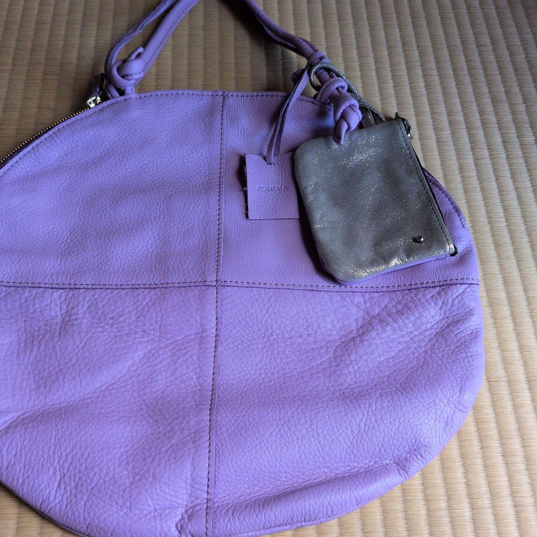 POMTATA ラベンダー レザー バッグ 楽天市場】POMTATA ポンタタ グローブレザー2wayバンブーがま口