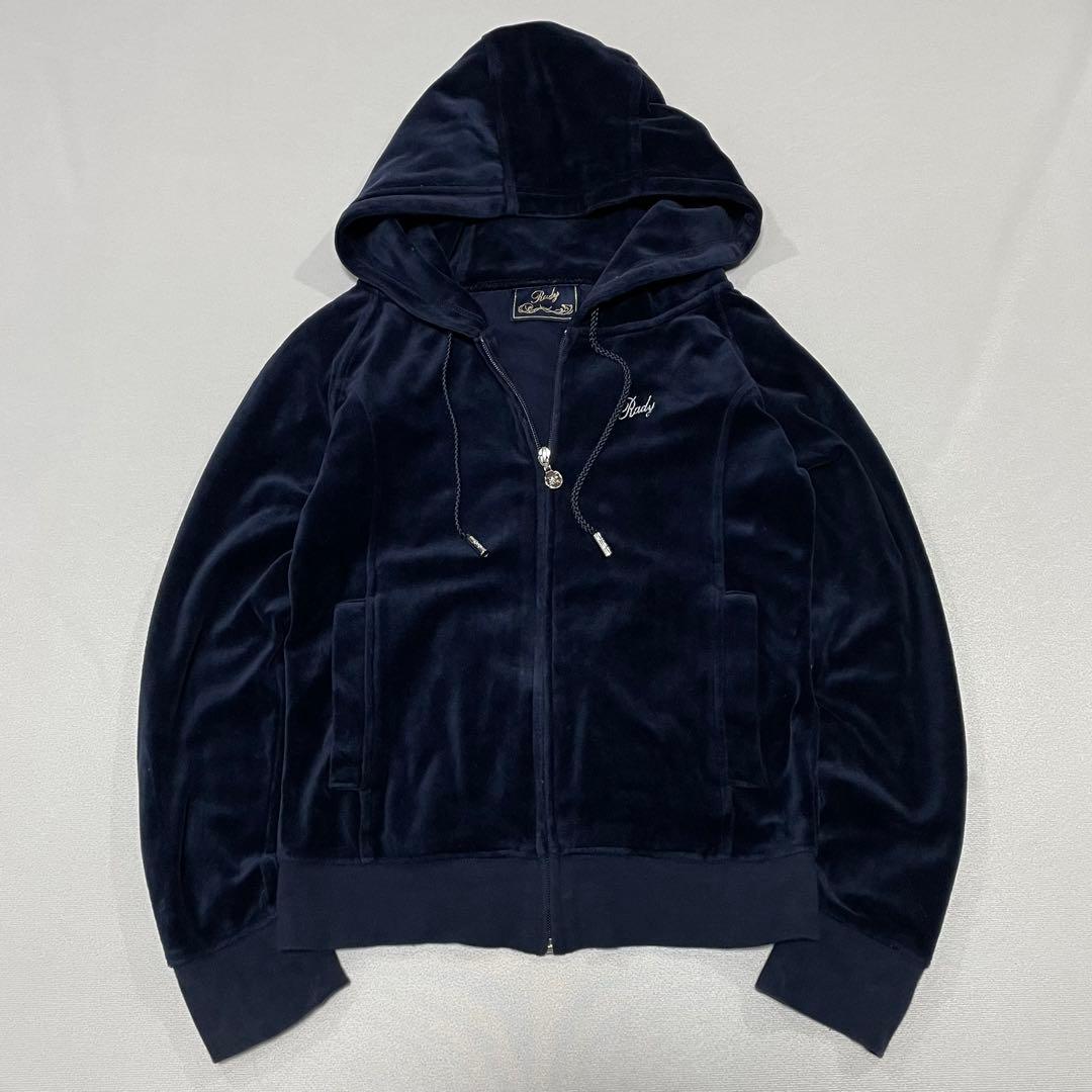 00s y2k ベロア ジップ パーカー ラインストーン ギャル お兄系 平成