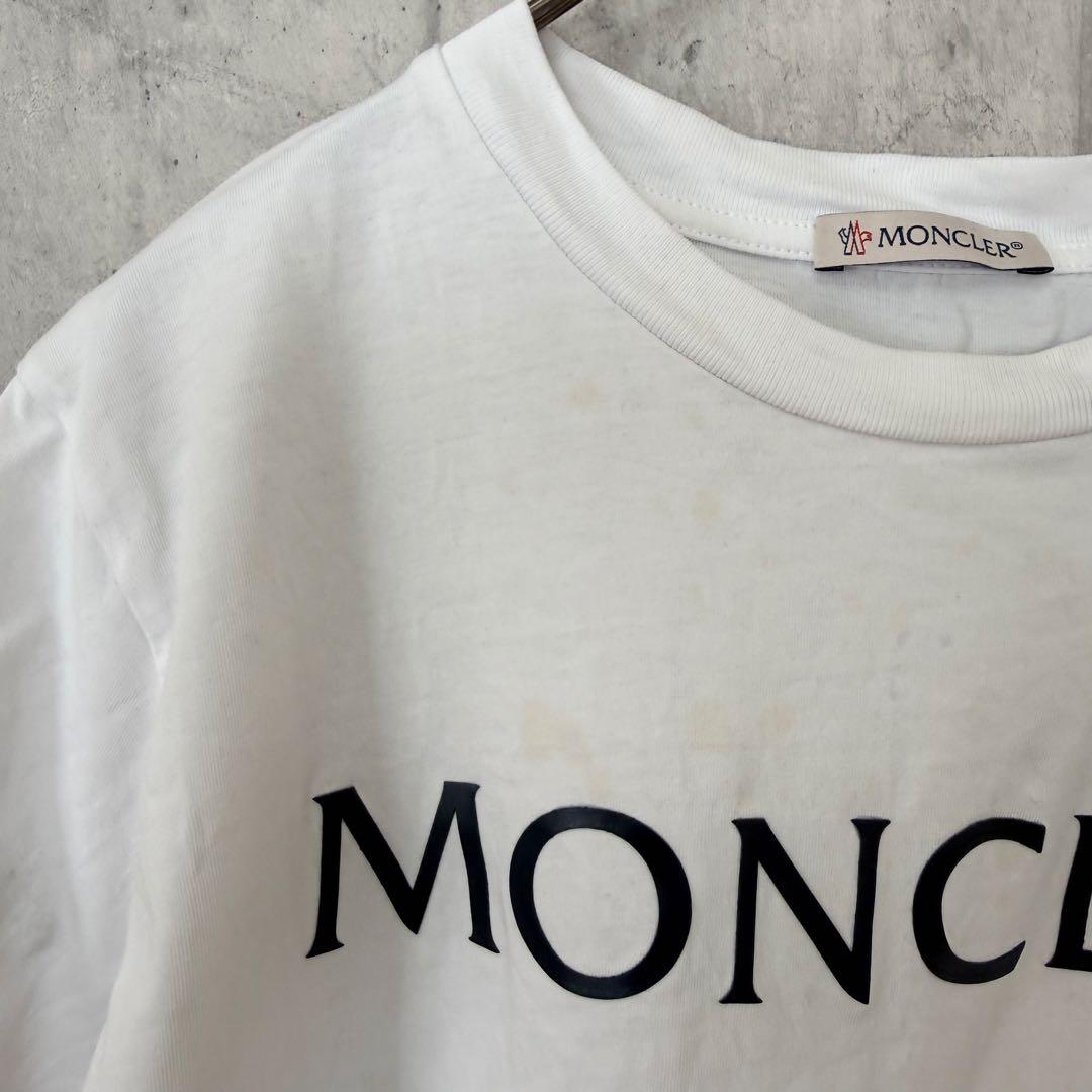 MONCLER モンクレール ホワイト ロゴ Tシャツ サイズ12A - メルカリ