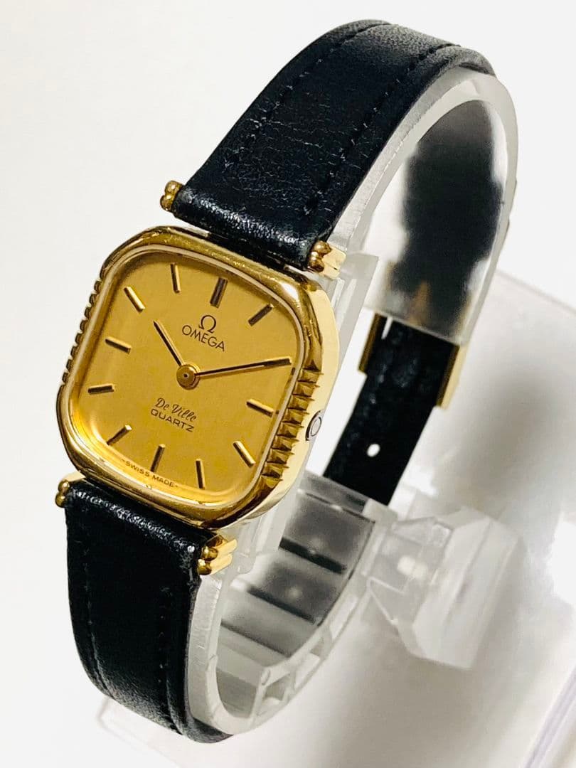 美品！ OMEGA オメガ デビル 純正革ベルト プッシュ式 レディース