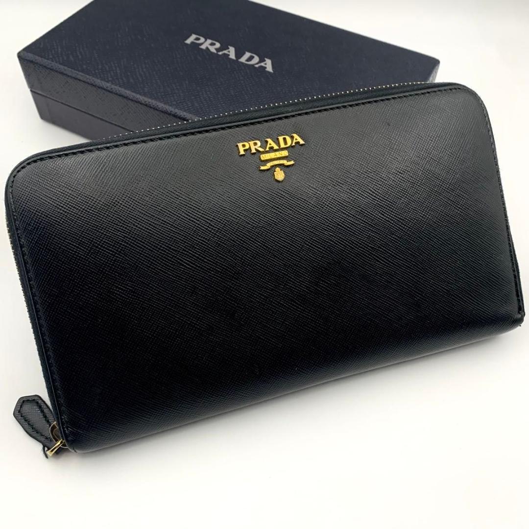鑑定済み プラダ 長財布 サフィアーノ レザー オーガナイザー 旅行