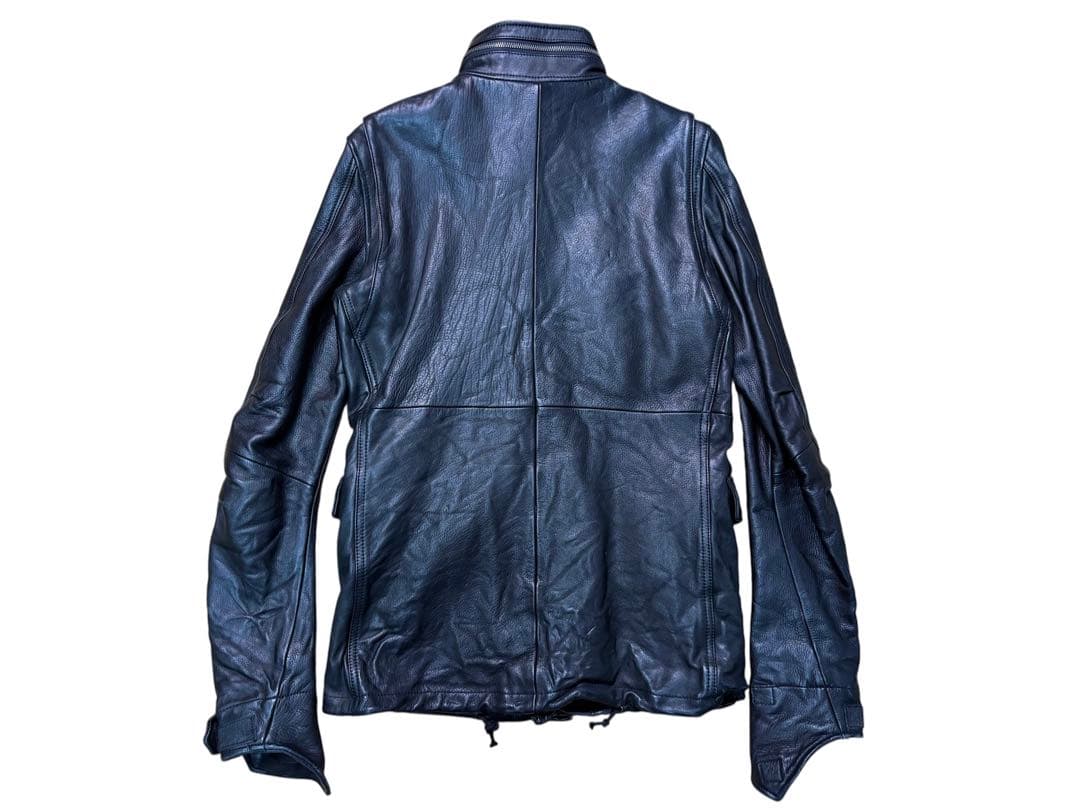 AZ ジュンハシモト M65 レザージャケット 牛革 シワ加工 ブラック M