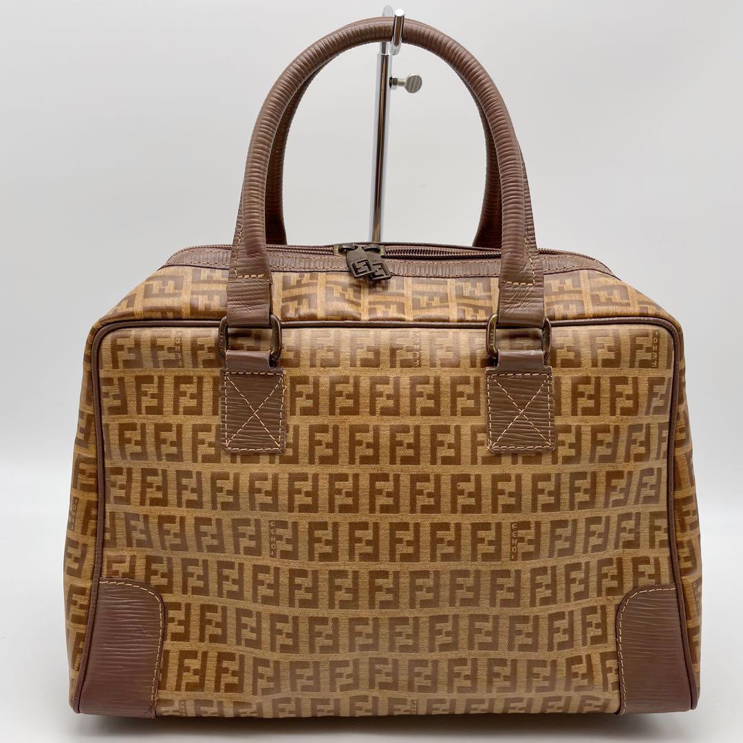 FENDI フェンディ　ズッキーノ　ハンドバッグ　ミニボストン　ファスナー難あり ◇ミウラ◇ フェンディ FENDI ズッキーノ ミニボストン ハンドバッグ