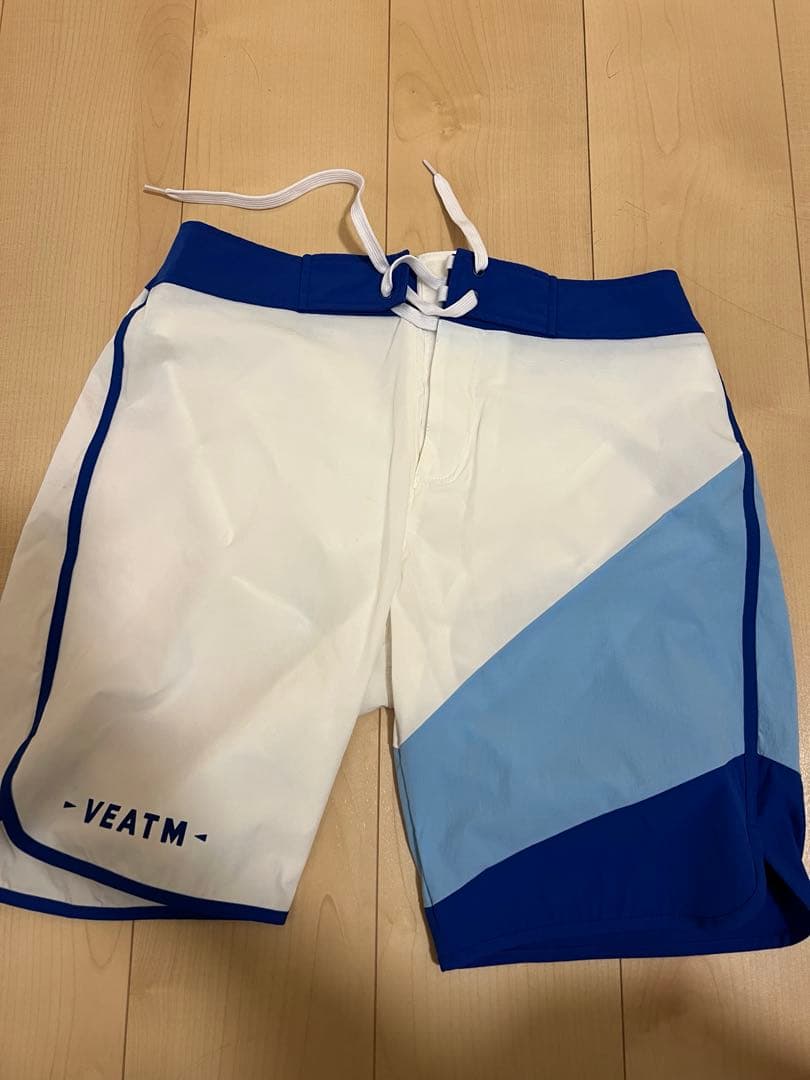 VEATM サーフパンツ L ホワイト/ブルー COLOR BLOCKING SURF SHORTS