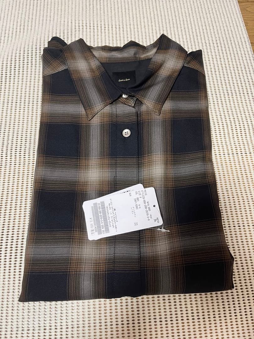 1月5日までの限定価格 Spick and Span TRツイルチェックシャツ ブラック