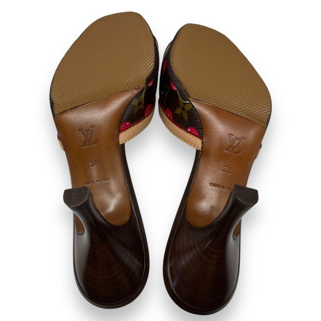 未使用級□ルイヴィトン 村上隆 ミュールサンダル さくらんぼ
