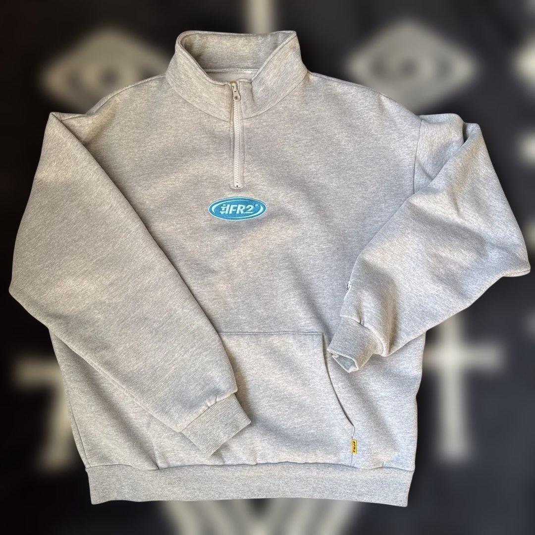 FR2 エフアールツー ハーフジップ スウェット グレー 霜降り ロゴ刺繍