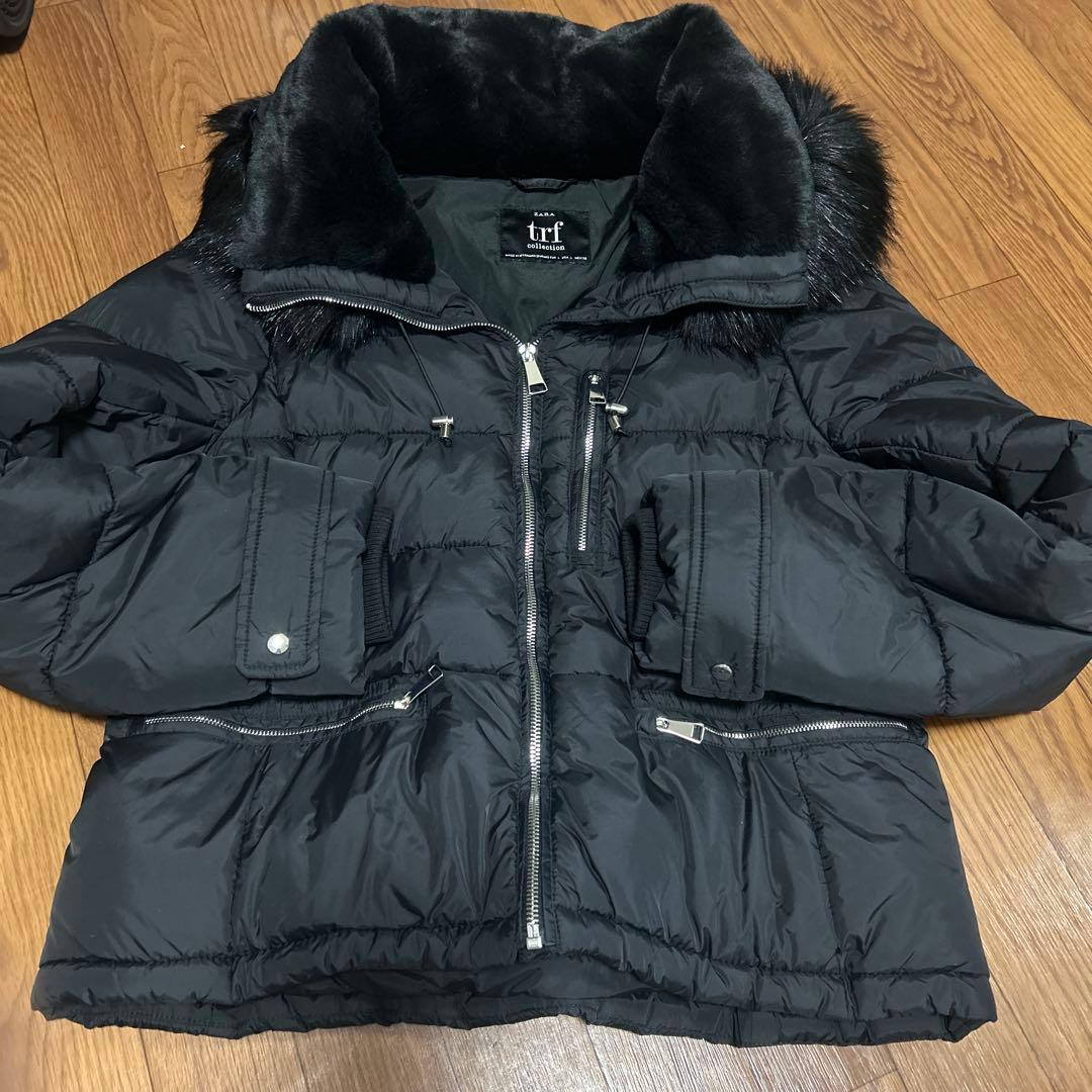 極美品 人気ZARA ブラック ダウン ジャケット ファー付き - メルカリ